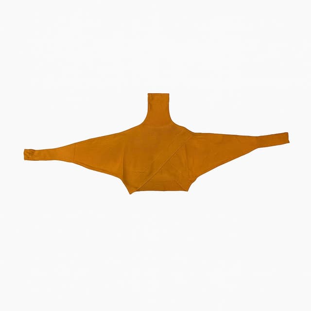 Cozy Cross-Back Mustard Crop Sweater - Size S