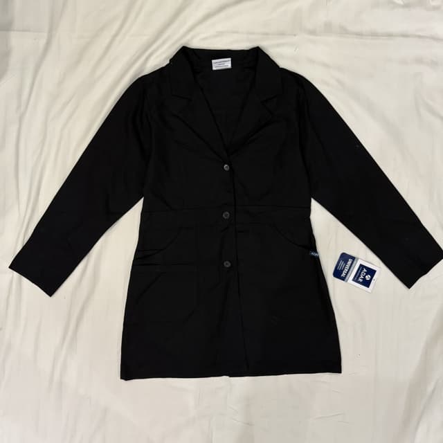 ADAR Universal Scrub Women's Black Classis Fit Labcoat Small (S)