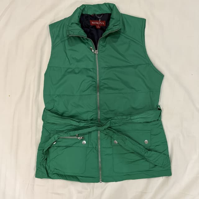 Puffer Vest Kelly Jade Green Quilted size (S)